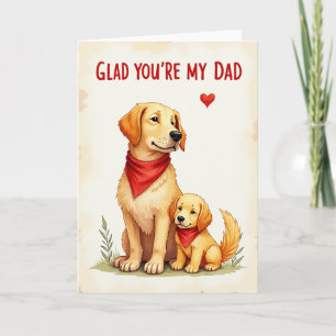 Golden Pup Fathers Day Card