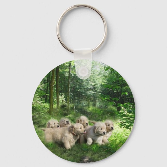 Golden Puppies Keychain (Front)