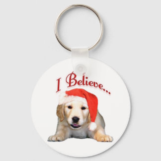 Golden Puppy I Believe Keychain