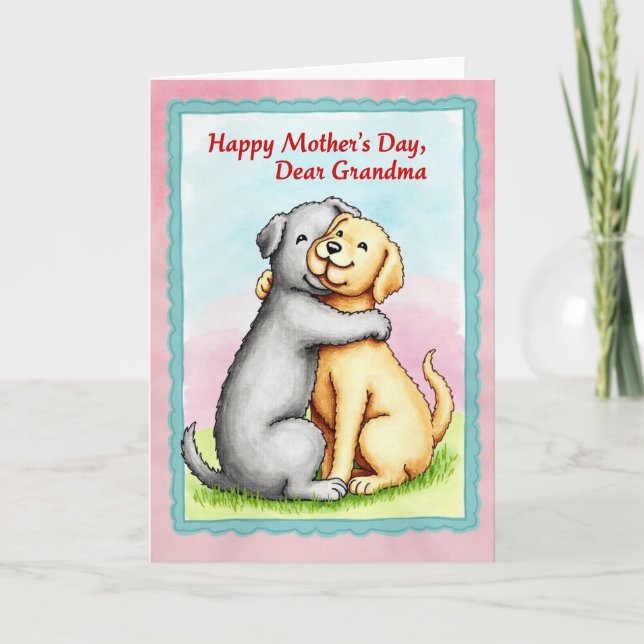 Golden Puppy Love Mothers Day Card (Front)