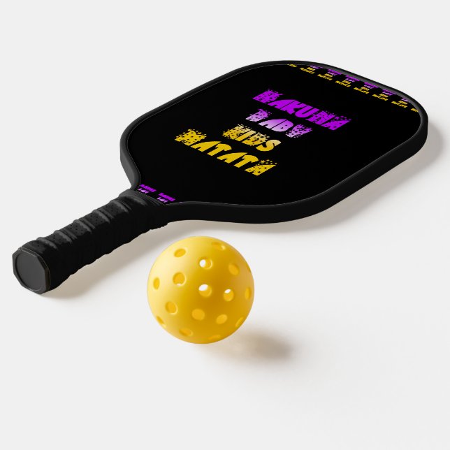 Golden Purple Baby Kids Hakunamatata Fun Adventure Pickleball Paddle (Laydown 2)