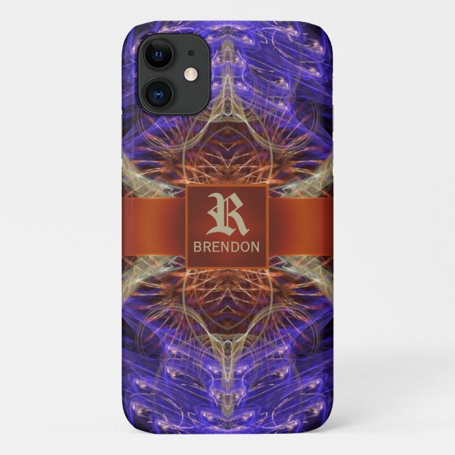 Golden Purple Fractal Hourglass Case-Mate iPhone Case (Back)