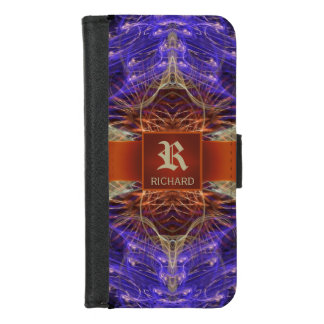 Golden Purple Fractal Hourglass iPhone 8/7 Wallet Case