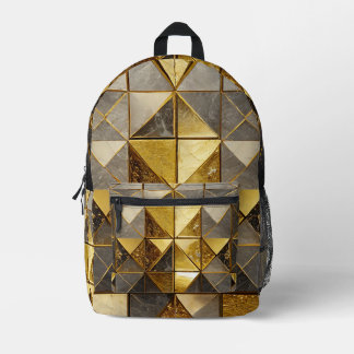 Golden Pyramid Luxe Printed Backpack