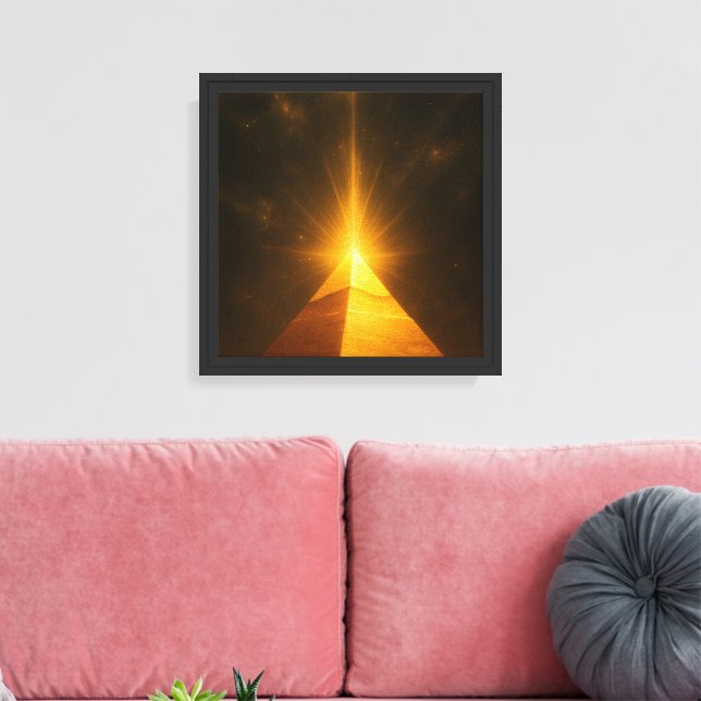Golden Pyramid of Light – Spiritual Energy Art Can Canvas Print (Insitu(LivingRoom))