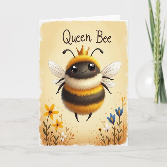 Golden Queen Bee Mothers Day Card (Front)