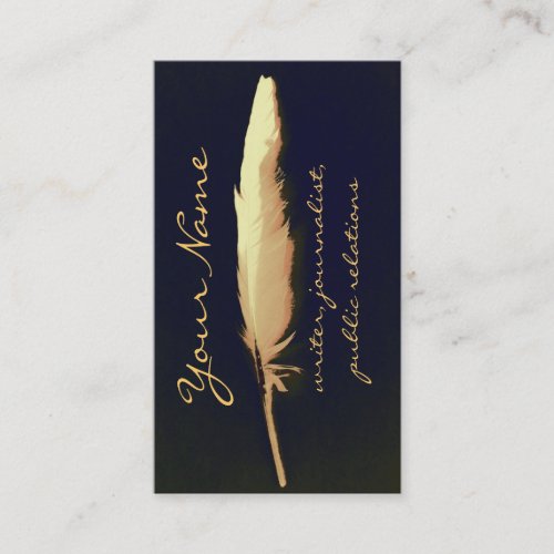 golden quill writer business card