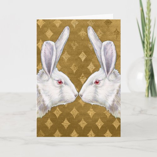 Golden Rabbits Easter Card