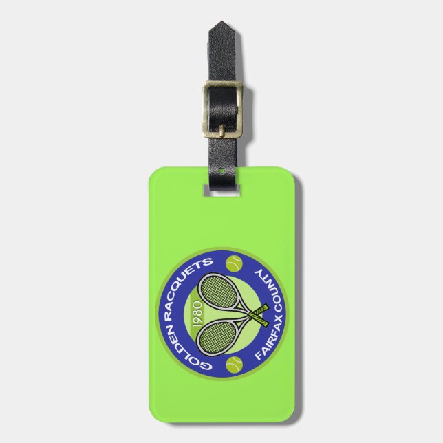 Golden Racquets Key Chain Luggage Tag (Front Vertical)