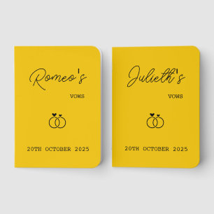 Golden Radiance Wedding Vow Notebook