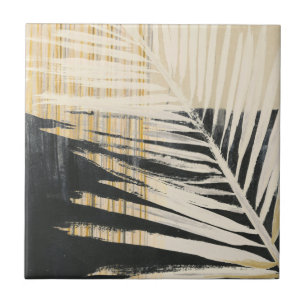 Golden Raffia - Palm Fronds Ceramic Tile