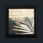Golden Raffia - Palm Fronds Gift Box<br><div class="desc">Golden Raffia II by Jennifer Paxton Parker. Features a single palm frond leaf silhouette in black and yellow/tan colors.</div>