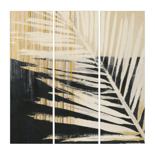 Golden Raffia - Palm Fronds Triptych