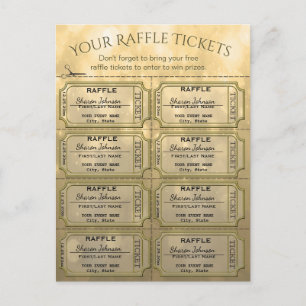 Golden Raffle Tickets Postcard