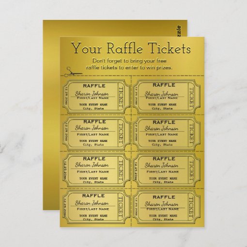 Golden Raffle Tickets Postcard | Zazzle