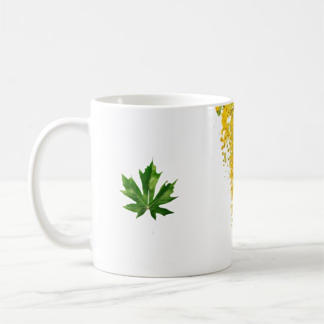 Golden Rain Cascade of Sunlight When Gold Falls Pe Coffee Mug (Left)