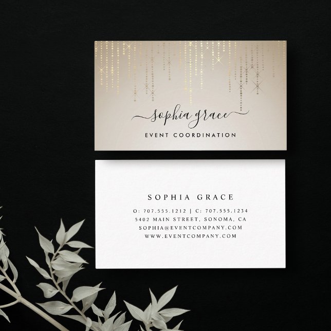 Golden Rain Signature Script Business Card (Creator Uploaded)