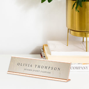 Golden Rain String Lights Desk Name Plate