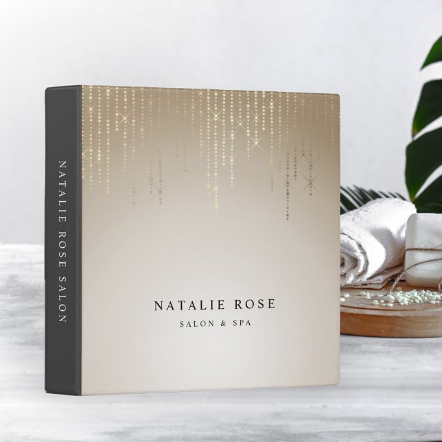 Golden Rain String Lights Personalized 3 Ring Binder (Creator Uploaded)