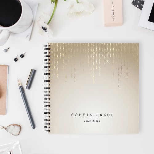 Golden Rain String Lights Personalized Notebook