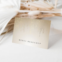 Golden Rain String Lights Thank You Cards