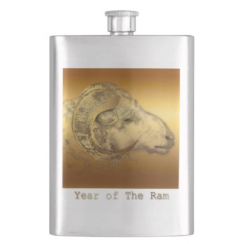 Golden Ram Chinese New Year 2015 _ Classic Flask