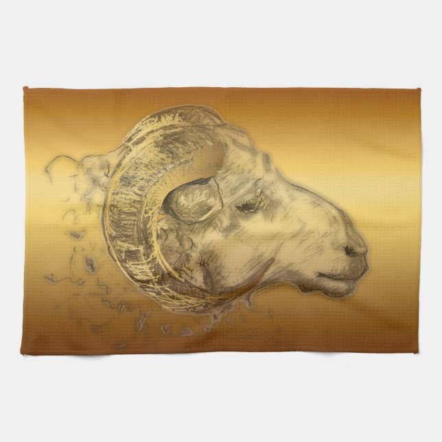 Golden Ram - Chinese New Year 2015 - Towel (Horizontal)