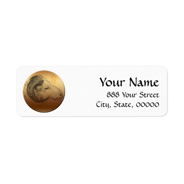 Golden Ram Chinese New Year of the Sheep 2015 Label (Front)