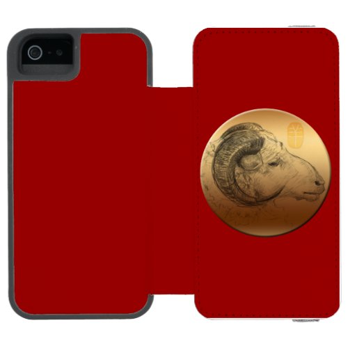 Golden Ram or Aries _ Chinese  Western Astrolgy iPhone SE55s Wallet Case