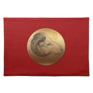 Golden Ram Year - Chinese Astrology Cloth Placemat