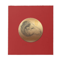 Golden Ram Year Chinese Astrology Notepad