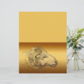 Golden Ram Year Chinese Zodiac Aries Letterhead (Standing Front)
