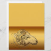 Golden Ram Year Chinese Zodiac Aries Letterhead (Front/Back)