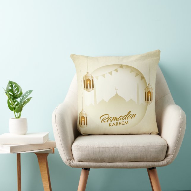 Golden Ramadan Kareem Pillow (Chair)