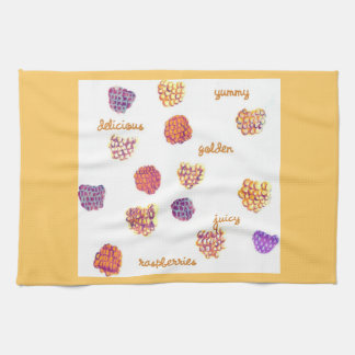 Golden Raspberries American MoJo Kitchen Towel