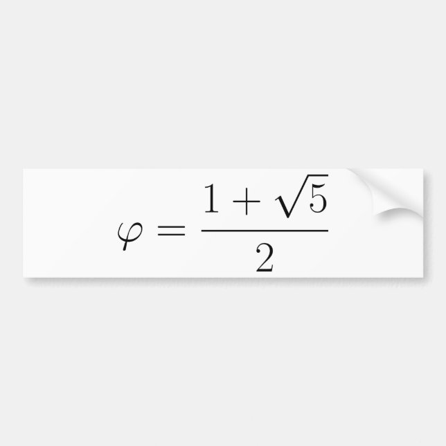 Golden ratio bumper sticker (Front)