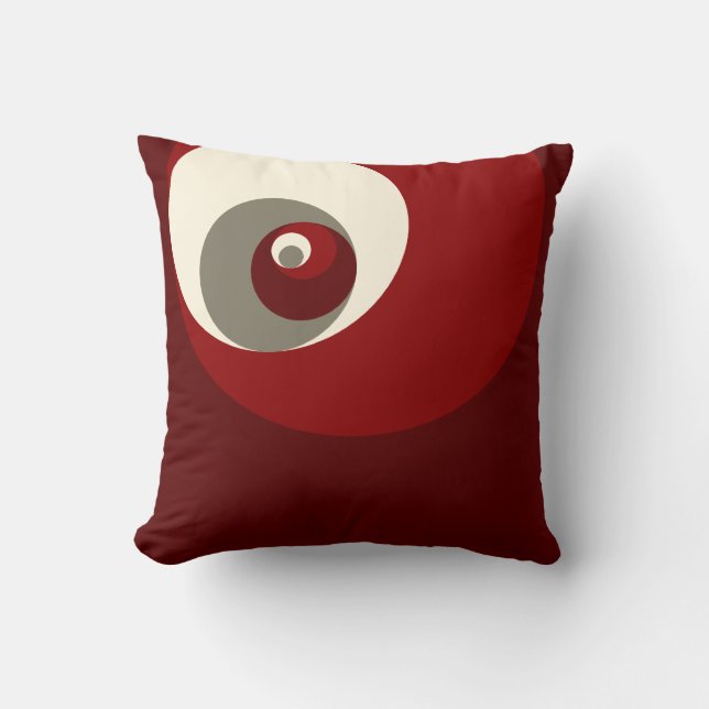 Golden Ratio Circles (Red) Throw Pillow (Front)
