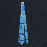 Golden Ratio Deconstructed Poster Postcard Neck Tie<br><div class="desc">Composition from golden ratio,  Fibonacci spiral elements. Abstract art with geometric shapes in blue.</div>