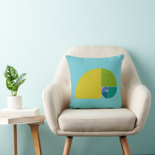 Golden Ratio Elephant - Fibonacci Spiral 1 Throw Pillow