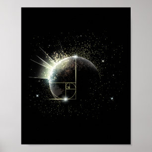 Golden Ratio Fibonacci Math Teacher Spiral Space P Poster
