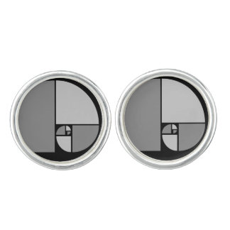 Golden Ratio, Fibonacci Spiral Art Cufflinks