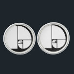 Golden Ratio, Fibonacci Spiral Art Cufflinks<br><div class="desc">Golden Ratio,  Fibonacci Spiral Art. Fascinating artists and scientists for centuries.</div>