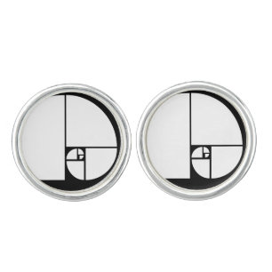 Golden Ratio, Fibonacci Spiral Art Cufflinks