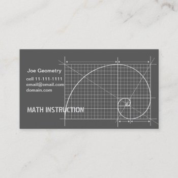 Golden Ratio  Fibonacci Spiral  Drawing Business Card by Ars_Brevis at Zazzle