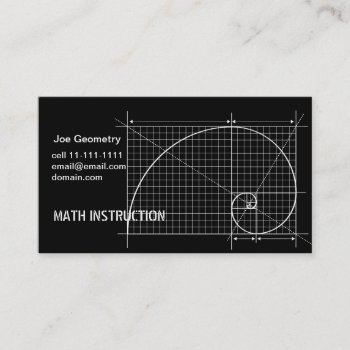 Golden Ratio  Fibonacci Spiral  Drawing Business Card by Ars_Brevis at Zazzle