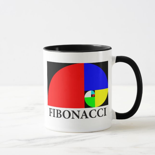 Golden Ratio, Fibonacci Spiral Mug (Right)