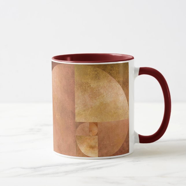 Golden Ratio, Fibonacci Spiral Mug (Right)