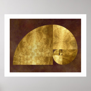 Golden Ratio, Fibonacci Spiral Poster