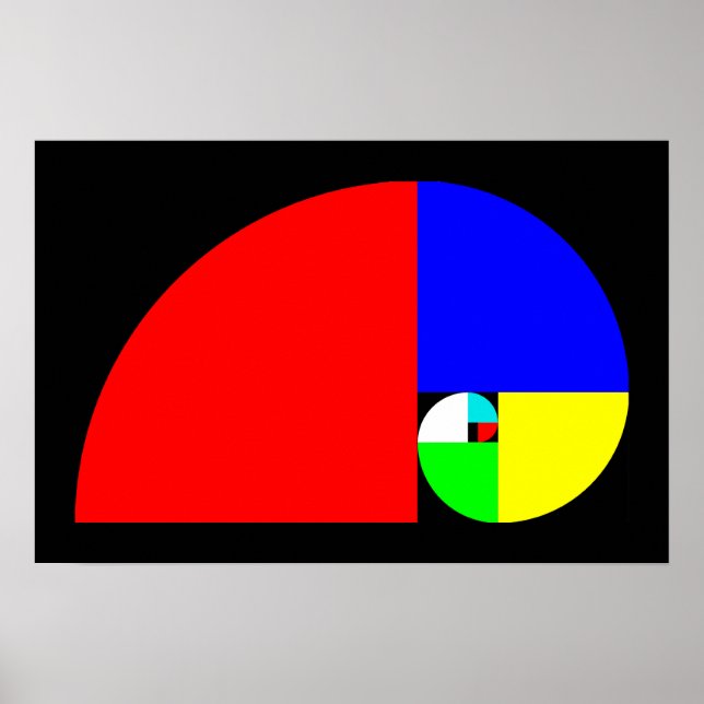 Golden Ratio, Fibonacci Spiral Poster (Front)