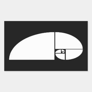 Golden Ratio, Fibonacci Spiral Rectangular Sticker